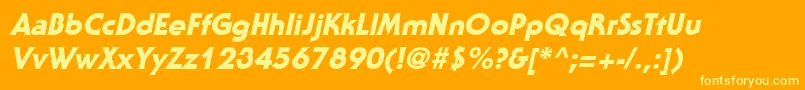 StaidGothicHeavyItalic Font – Yellow Fonts on Orange Background