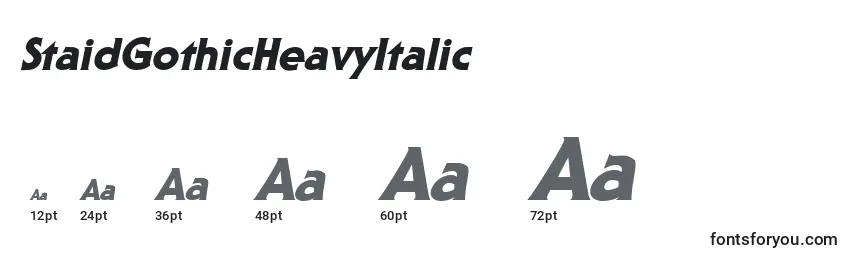 Размеры шрифта StaidGothicHeavyItalic