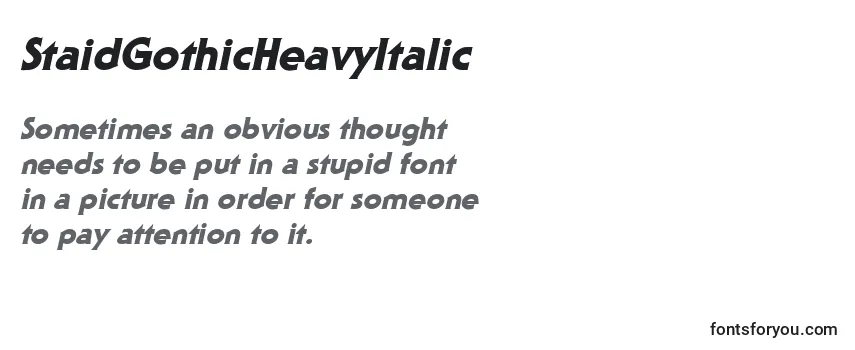 StaidGothicHeavyItalic Font