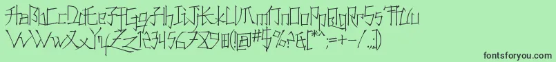 フォントKonfuct – 緑の背景に黒い文字
