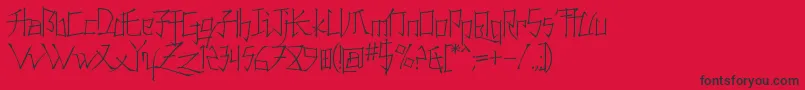 Konfuct-fontti – mustat fontit punaisella taustalla