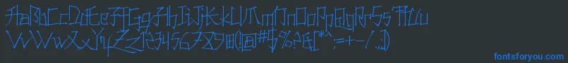 Konfuct-fontti – siniset fontit mustalla taustalla