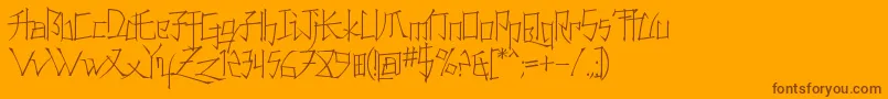 Konfuct Font – Brown Fonts on Orange Background