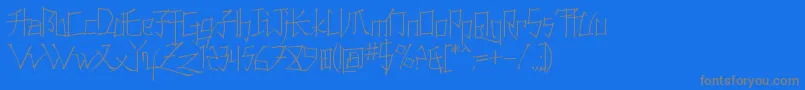 Konfuct-fontti – harmaat kirjasimet sinisellä taustalla