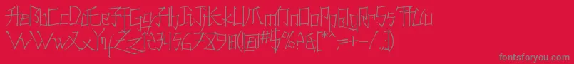 フォントKonfuct – 赤い背景に灰色の文字
