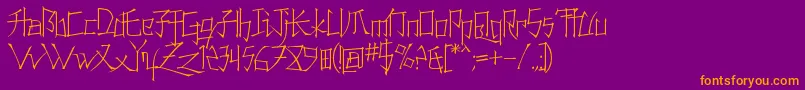 Konfuct-fontti – oranssit fontit violetilla taustalla
