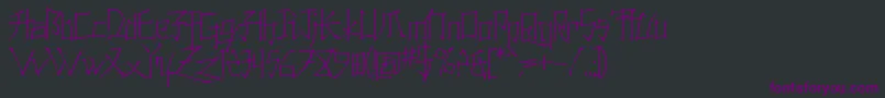 Konfuct-fontti – violetit fontit mustalla taustalla