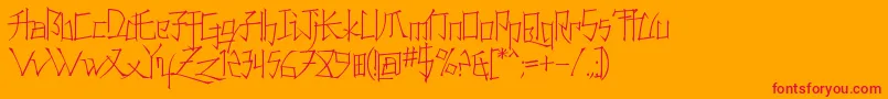 Шрифт Konfuct – красные шрифты на оранжевом фоне