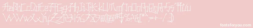 Konfuct-Schriftart – Weiße Schriften auf rosa Hintergrund