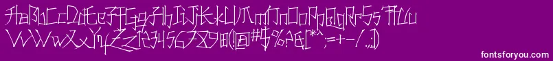 Konfuct-fontti – valkoiset fontit violetilla taustalla