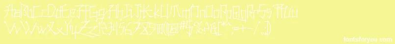 Konfuct-fontti – valkoiset fontit keltaisella taustalla