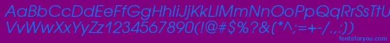 AvantgardegothicgttItalic Font – Blue Fonts on Purple Background