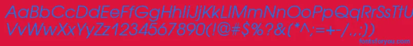 AvantgardegothicgttItalic Font – Blue Fonts on Red Background