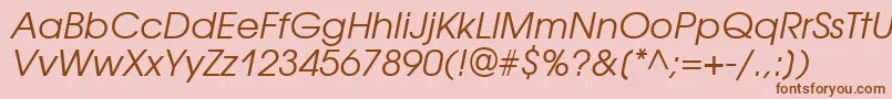 AvantgardegothicgttItalic Font – Brown Fonts on Pink Background