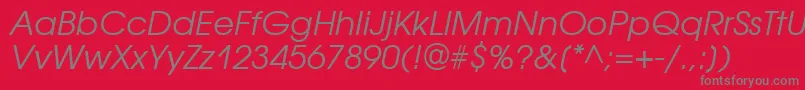 AvantgardegothicgttItalic Font – Gray Fonts on Red Background