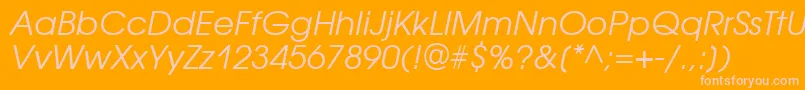 AvantgardegothicgttItalic-Schriftart – Rosa Schriften auf orangefarbenem Hintergrund