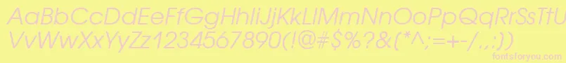 AvantgardegothicgttItalic Font – Pink Fonts on Yellow Background