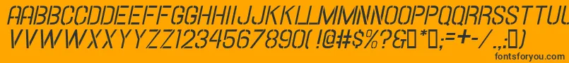 HallandaleStencilItalicJl Font – Black Fonts on Orange Background