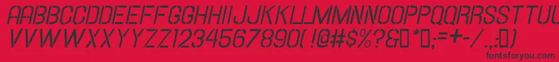 HallandaleStencilItalicJl Font – Black Fonts on Red Background