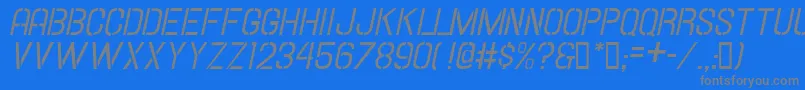 HallandaleStencilItalicJl Font – Gray Fonts on Blue Background