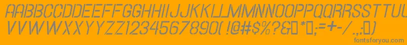 HallandaleStencilItalicJl Font – Gray Fonts on Orange Background