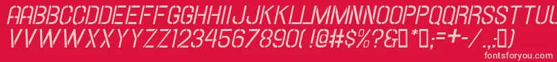 HallandaleStencilItalicJl Font – Pink Fonts on Red Background