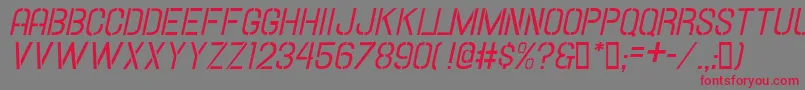 HallandaleStencilItalicJl Font – Red Fonts on Gray Background