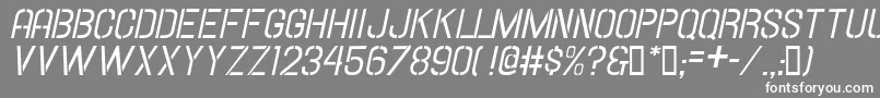 HallandaleStencilItalicJl Font – White Fonts on Gray Background