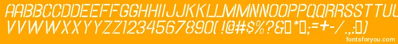 fuente HallandaleStencilItalicJl – Fuentes Blancas Sobre Fondo Naranja