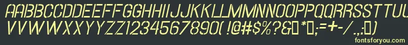 HallandaleStencilItalicJl Font – Yellow Fonts on Black Background