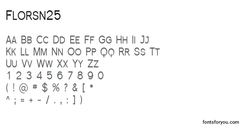 Шрифт Florsn25 – алфавит, цифры, специальные символы