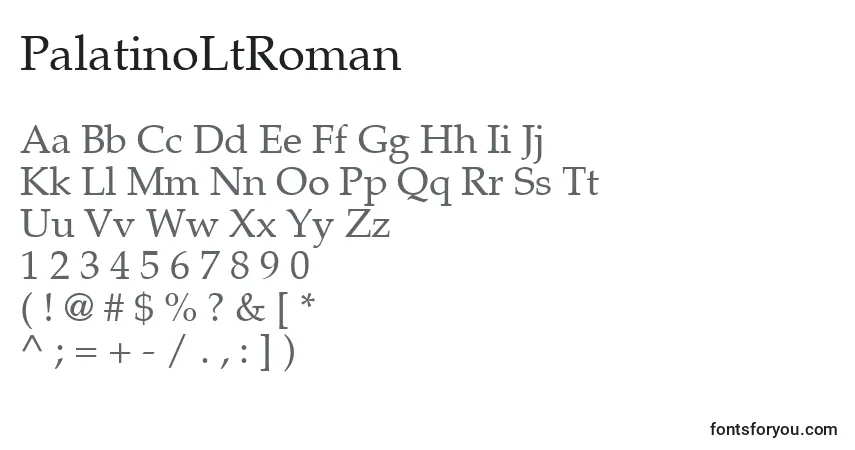 A fonte PalatinoLtRoman – alfabeto, números, caracteres especiais