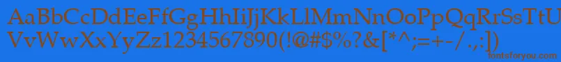 Czcionka PalatinoLtRoman – brązowe czcionki na niebieskim tle
