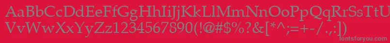 フォントPalatinoLtRoman – 赤い背景に灰色の文字