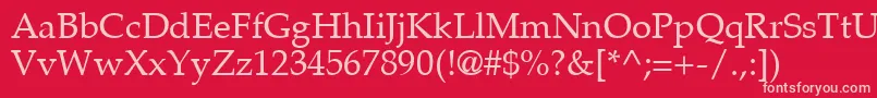 Weitere Informationen zur PalatinoLtRoman-Schriftart PalatinoLtRoman-Schriftart – Rosa Schriften auf rotem Hintergrund