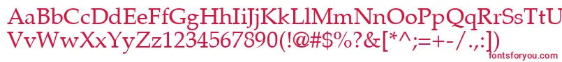 フォントPalatinoLtRoman – 白い背景に赤い文字