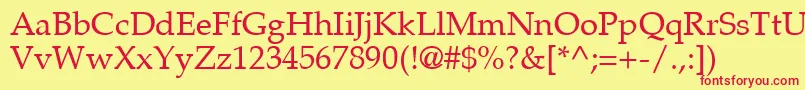 PalatinoLtRoman Font – Red Fonts on Yellow Background