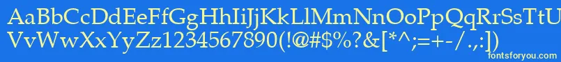 PalatinoLtRoman Font – Yellow Fonts on Blue Background