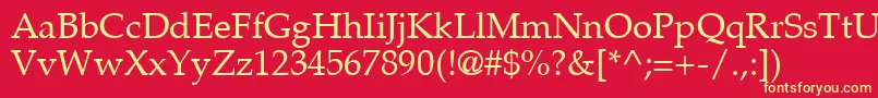 PalatinoLtRoman Font – Yellow Fonts on Red Background