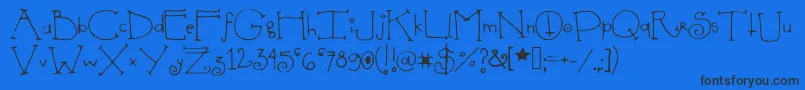 Shedevil Font – Black Fonts on Blue Background