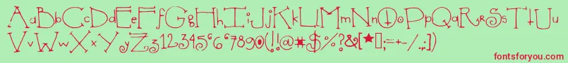 Shedevil Font – Red Fonts on Green Background