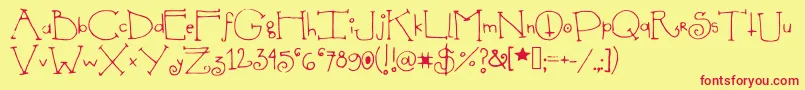 Czcionka Shedevil – czerwone czcionki na żółtym tle