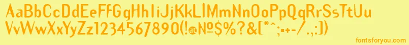 Police TemplategothicboldBold – polices orange sur fond jaune