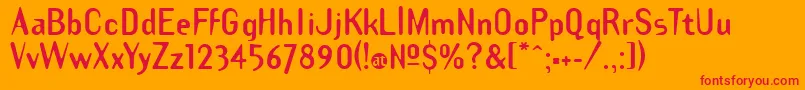フォントTemplategothicboldBold – オレンジの背景に赤い文字