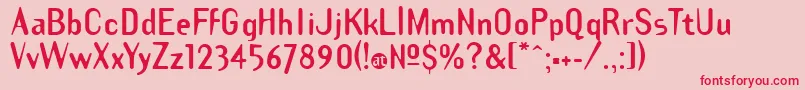 TemplategothicboldBold Font – Red Fonts on Pink Background