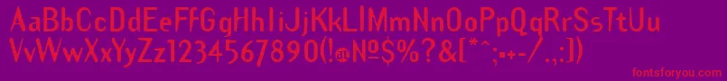 Czcionka TemplategothicboldBold – czerwone czcionki na fioletowym tle