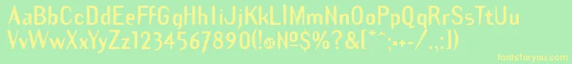 TemplategothicboldBold Font – Yellow Fonts on Green Background