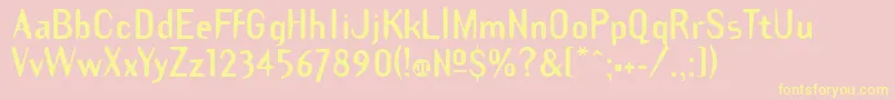 TemplategothicboldBold Font – Yellow Fonts on Pink Background