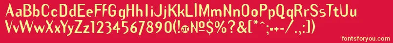 Fonte TemplategothicboldBold – fontes amarelas em um fundo vermelho