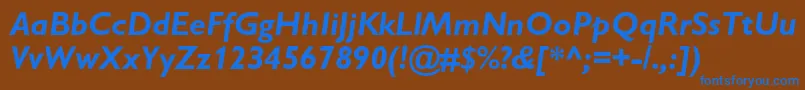 GillsanscBolditalic Font – Blue Fonts on Brown Background